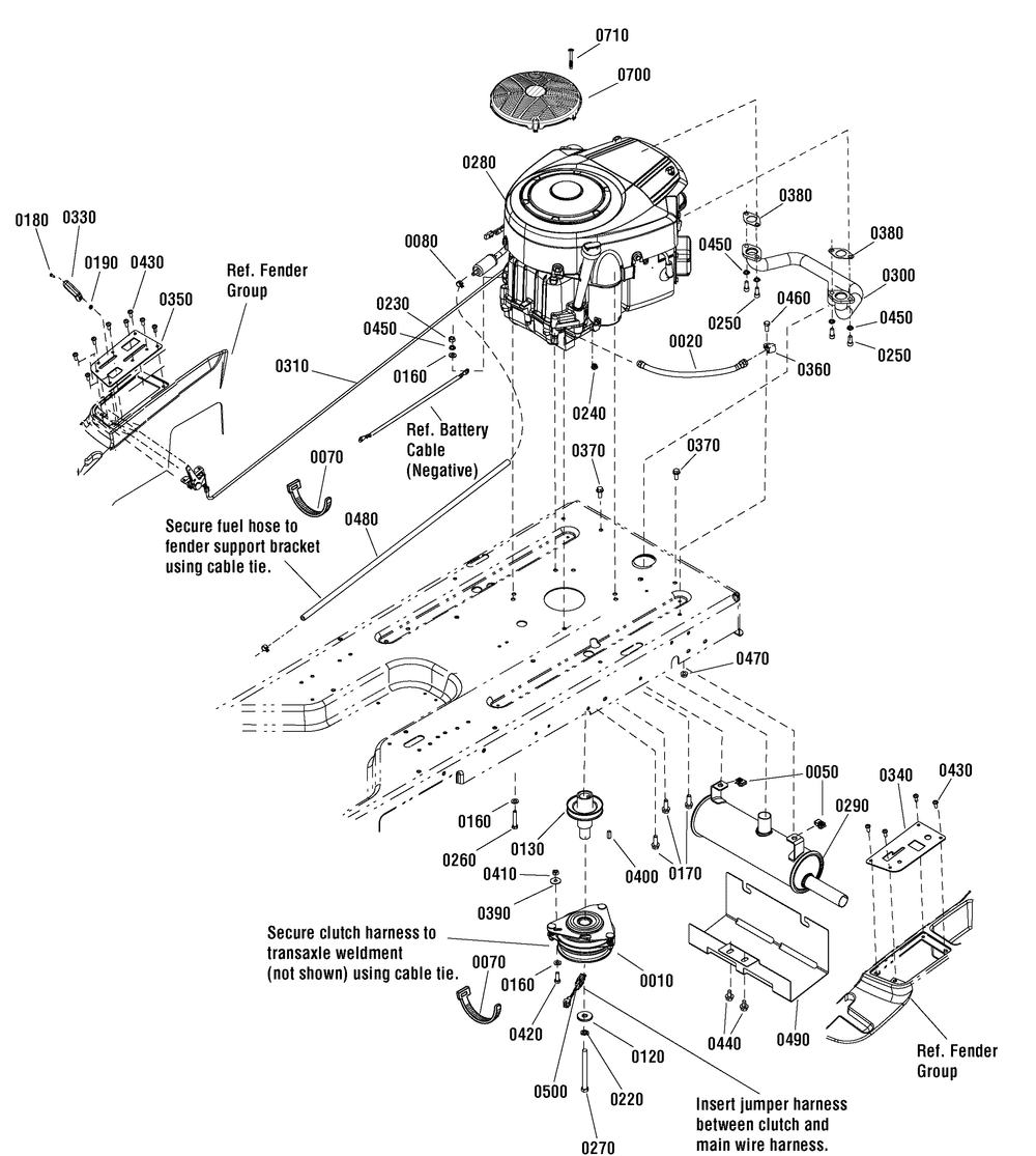 Engine Group - 26hp Briggs And Stratton (7501871) Diagram and Parts List for 107280073 (7800690A-ZTS7000-285Z)(2011) Briggs and Stratton Lawn Tractor Accessories
